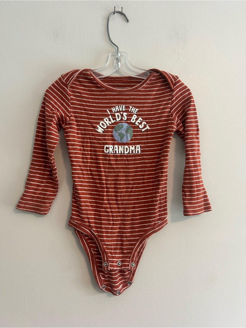 Carters 24m brown striped best grandma long sleeve onesie